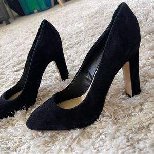 Saks Fifth Avenue black suede heels